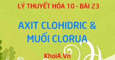 Tính chất vật lý, tính chất hóa học của HCl axit clohiđric cách điều chế, và muối Clorua và cách nhận biết - Hóa 10 bài 23